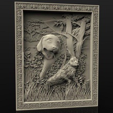 dog hare rabbit cnc frame art 3d print model - Mito3D