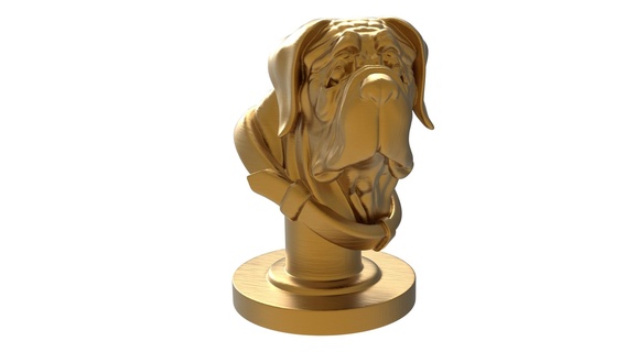 dog head bust 2 art sculpt sculpture animal decor decoration 3d print model - Mito3D