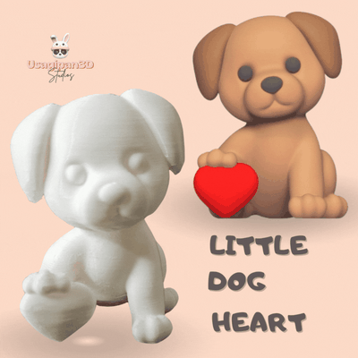cão coração arte animal fofa namorados amar desenho animado escultura miniatura decorativo toque brinquedo estátua pré escola 3d print model - Mito3D