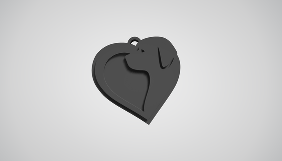dog heart keychain 3d print model - Mito3D