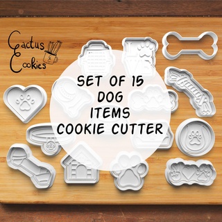 dog items cookie cutter set 0340 present gift love baking fondant clay anniversary birthday breed bone toys 3d print model - Mito3D