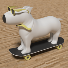 perro llavero patinador varios los anteojos anillo de claves render textura 3d print model - Mito3D