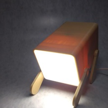 chien de la lumière lampe art puissance bois led 3d print model - Mito3D