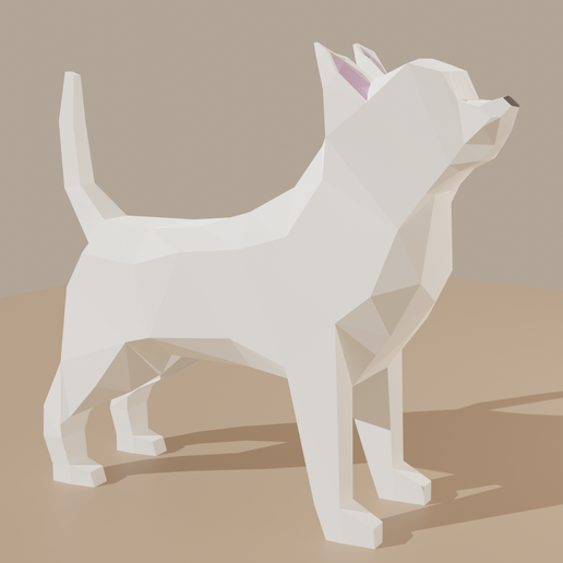 dog lowpoly chihuahua art poly animal free sale buy 3d high resolution cute cartoon small big 3D print model - Mito3D