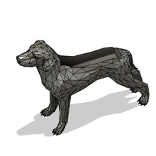 cane lowpoly fioriera moda Toro bulldog poligonale cucciolo 3d print model - Mito3D