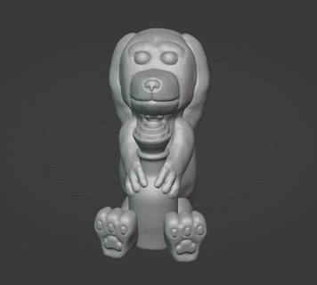 chien message bouteille support figure miniature 3d print model - Mito3D
