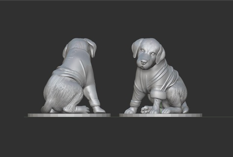 chien modèle animaux animal compagnie art personnage nature mignonne chiot sculptures statue sculpture dessin animé 3d print model - Mito3D
