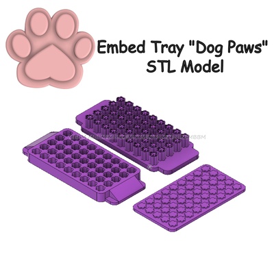 dog paw embed tray home bath bomb mold solid shampoo confetti mbbm 3d print model - Mito3D