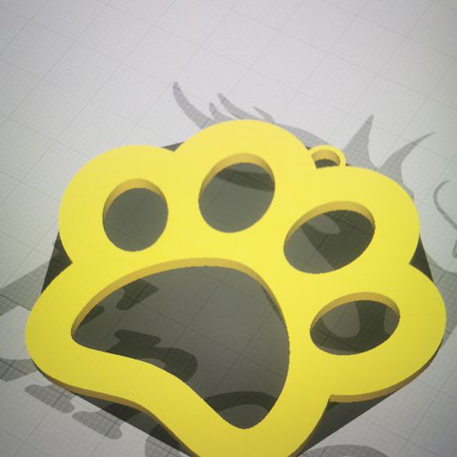 dog paw keychain art 3D print model - Mito3D