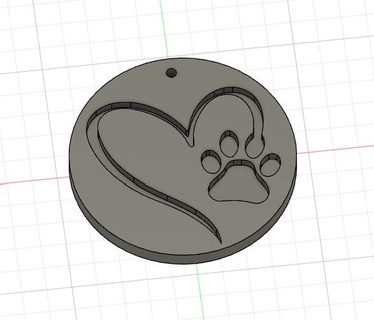 chien pendentif bijoux bracelet Collier cou chat animal patte silhouette l'amour cœur nature 3d print model - Mito3D
