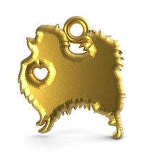 dog pendant 2 love jewelry fashion animal heart 3d print model - Mito3D