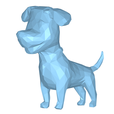 cão poli 4 animal geométrico fofa triângulo arte polígono vetor resumo poligonal cachorro gráfico tutorial retrato 3d print model - Mito3D