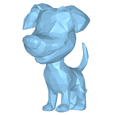 hund poly no 5 tier geometrisch haustier niedlich dreieck kunst polygon vektor abstrakt polygonal hündchen grafik lernprogramm porträt 3d print model - Mito3D