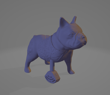 chien prothétique français bouledogue 3d print model - Mito3D