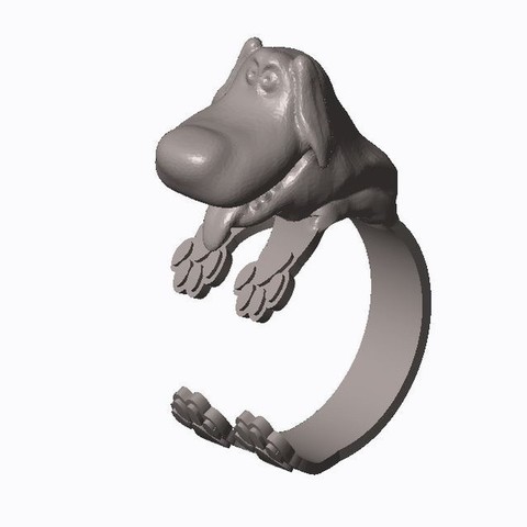 dog ring 3d print art jewlery animal women apperal 3D print model - Mito3D