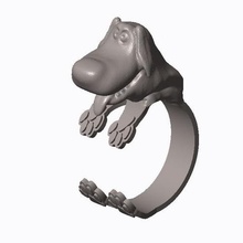 cane anello di stampa 3d art gioielli animale le donne apperal 3d print model - Mito3D