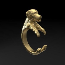 chien bague bijoux dogring 39 amour animaux animal imprimable compagnie chiot anneaux 3d print model - Mito3D