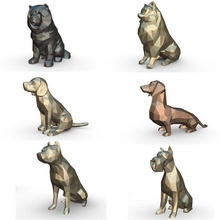 köpek Ayarlamak oturma daksund chowchow yemek beagle çukur Boğa Pitbull Schnauzer Spitz Şirin şekil Sanat hediye Yazdır düşük poli 3dprint hayvan dekor heykelcik iç tasarım minyatürler 3d print model - Mito3D
