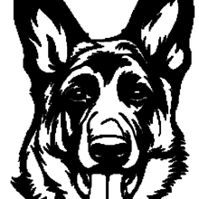 dog shepherd alley art sticker 3d print model - Mito3D