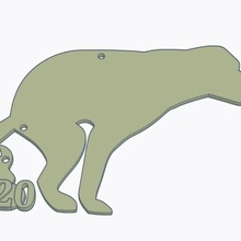 cão cagando 2020 Natal enfeite animal presente mordaça choque 3d print model - Mito3D