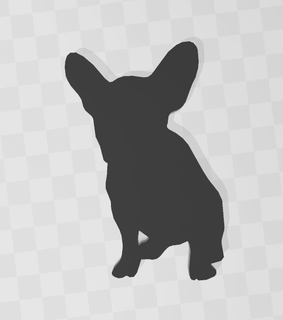 dog silhouette 4 - french bulldog dogs puppy puppies cute basic printable 3d print model - Mito3D