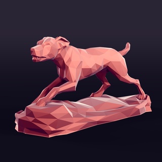 Hund Statue Kunst Tier Karikatur Polygon Figur abstrakt niedrig poly Lowpoly drucken geometrisch Origami Zeiger polygonal sloughi Russell Lauf Whippet Dobermann 3d print model - Mito3D