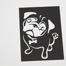 dog stencil ---- home pug doggy 3d print model - Mito3D