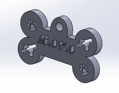perro etiqueta mascotas perros gatos inserciones llave anillos 3d print model - Mito3D