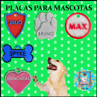 perro etiqueta conjunto llavero insertar mascota corazón medalla hueso plato gato proteger huella dactilar 3d print model - Mito3D