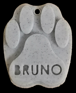 dog tag shape footprint keychain insert pet heart medal bone plate cat shield fingerprint 3d print model - Mito3D