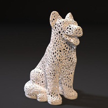cão de voronoi a arte decoração estatueta animais matemática o pastor imprimir 3d 3d print model - Mito3D