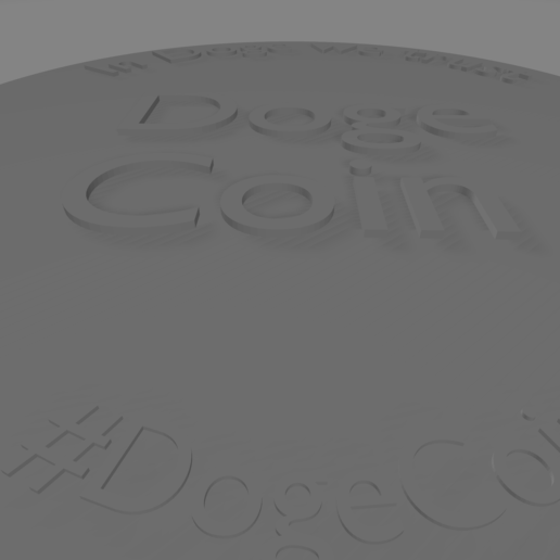 dogecoin coin doge crypto cryptocurrency 3D print model - Mito3D