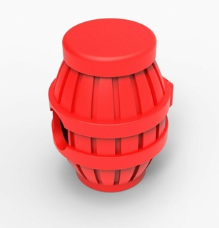 cagnolino sacchetto dispenser barile 3d print model - Mito3D