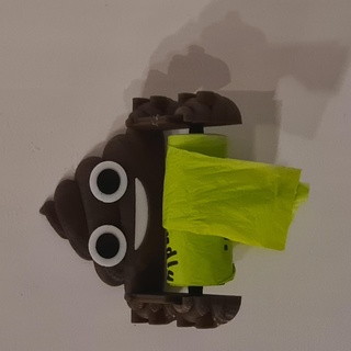 doggy poop bag holder - poop emoji biodegradable pets dog holder poop emoji bag funny doggy doggy poop  3d print model - Mito3D