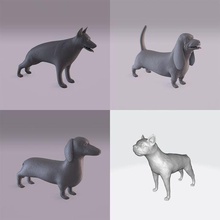 köpekler paket köpek hayvan Evcil Hayvan yerli Sanat oyuncak iç dekorasyon heykel heykelcik çoban daksund beşik av köpeği teriyer 3d print model - Mito3D