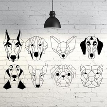 cães de compilação esculturas parede 2d a arte Arte rosto animais decoração 3d print model - Mito3D