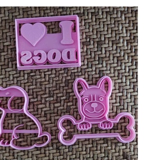 dogs cookie cutters set bone 3d print model - Mito3D