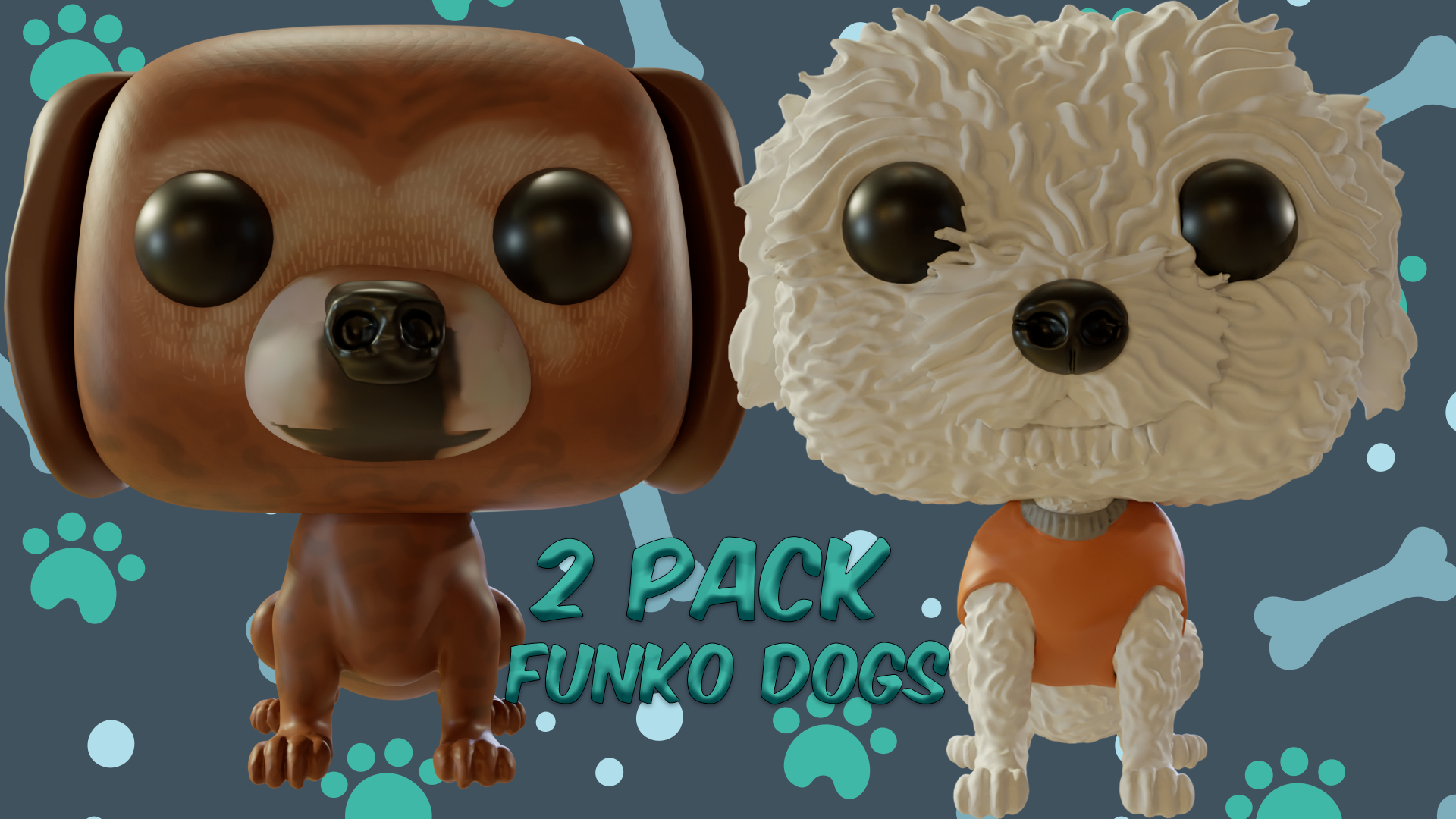 dogs funko pack 3D print model - Mito3D