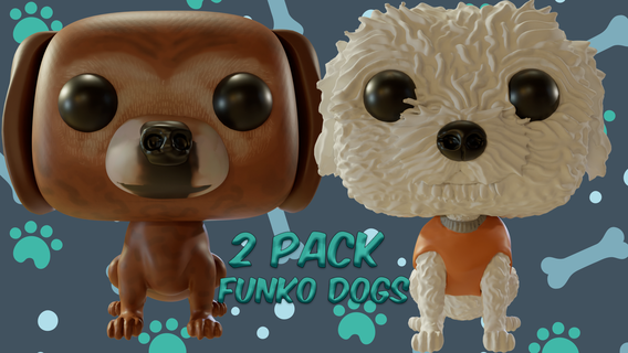 chiens funko pack 3d print model - Mito3D