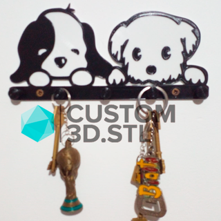 dogs keychain holder porta llavero perritos dog key chain souvenier custom customized gift 3d print model - Mito3D