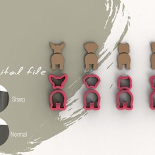 dogs polymer clay cutter digital stl file 4 sizes 2 versions jewelry easter cutters earrings bird lines 3d print model - Mito3D