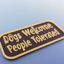 dogs welcome home funny sing dog 3d print model - Mito3D