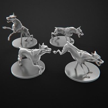 dogs zombie zombicide game miniature tabletop boardgame 3d print model - Mito3D