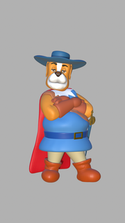 dogtanian los 3 mosqueperros muskehounds mosqueperro Game dog the three musketeers chein 3d print model - Mito3D