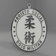 dojo militar keychain v1 jiu-jitsu tool 3dprintable 3d keychains bjj chaveiro jiujitsu printer accessories 3d print model - Mito3D