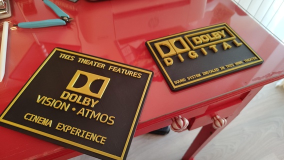 dolby atmos digital multimedia room plates signs 3d print model - Mito3D