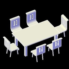 doll house dining table set stl file art toy 3d printing furniture 3d print model - Mito3D