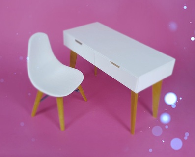 doll study desk barbie rainbow high furniture 3d print model - Mito3D