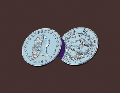 dólar 1794 moeda estátua liberdade Careca Águia dinheiro peça joalheria prata santo imprimível 3dprint pingentes medalha 3d print model - Mito3D