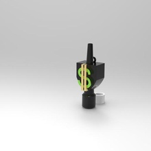 dollaro a goccia shisha narghilè in contanti gioielli trappola di lusso bong soldi cassa 3d print model - Mito3D
